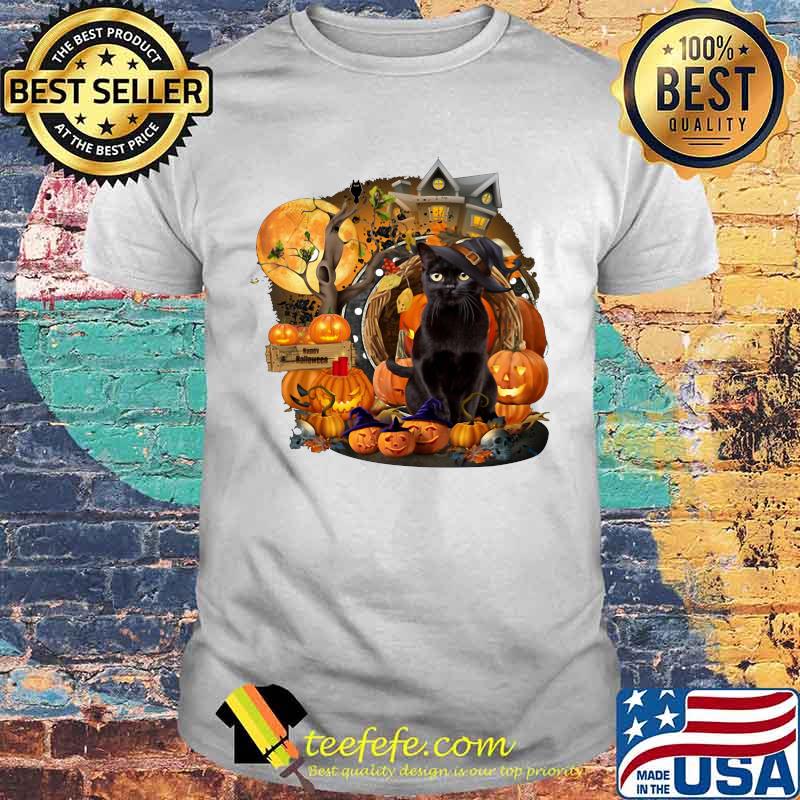 Official Black Cat Witch Pumpkin Witch Halloween shirt
