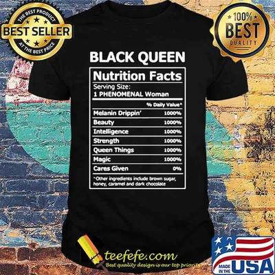 Official Black Queen Nutrition Facts Shirt