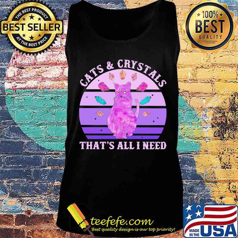 Official Cats and crystals that’s all i need vintage retro s Tank top Official Cats and crystals that’s all i need vintage retro s Tank top