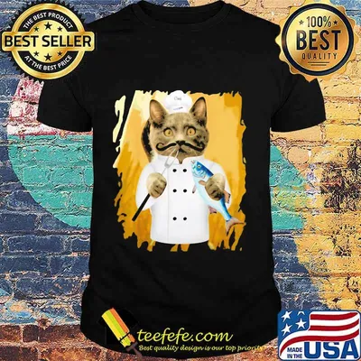 Official cats chef fish shirt