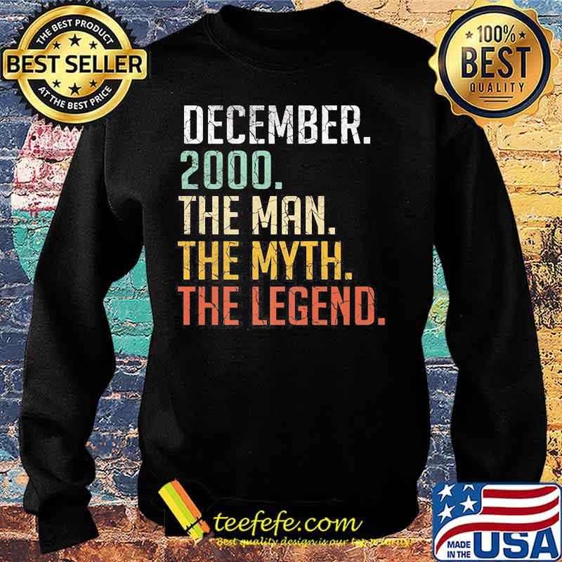 Official December 2000 The Man The Myth The Legend 20th Birthday 20 Years Old Shirt Sweater Official December 2000 The Man The Myth The Legend 20th Birthday 20 Years Old Shirt Sweater