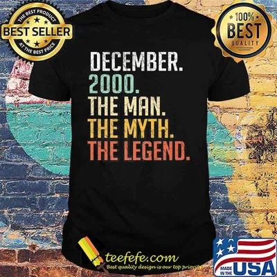 Official December 2000 The Man The Myth The Legend 20th Birthday 20 Years Old Shirt