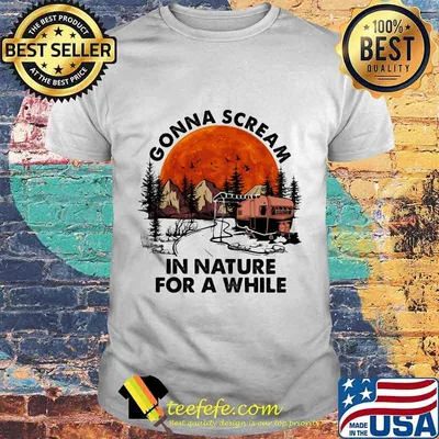 Official Gonna scream in nature for a while Camping Sunset shirt