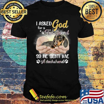 Official I asked god for a true friend so he sent me a dachshund shirt