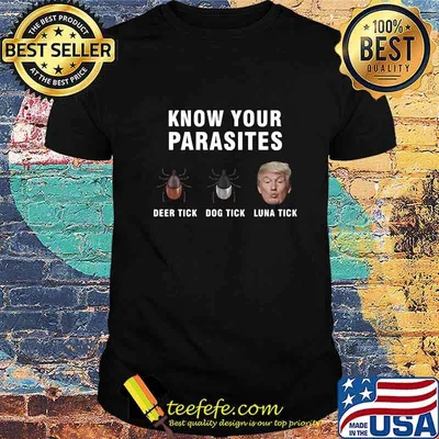 Official Know your parasites Deer tick Dog tick Luna tick Trump shirt