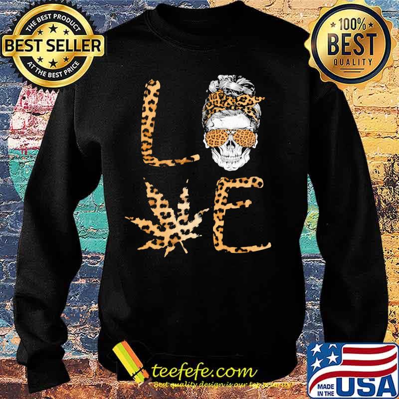Official Love Skull Weed leopard s Sweater Official Love Skull Weed leopard s Sweater