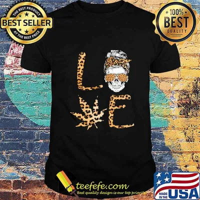 Official Love Skull Weed leopard shirt