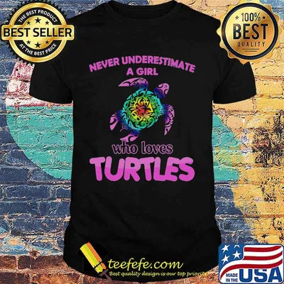 Official Never Underestimate A Girl Who Loves Turtles Shirt