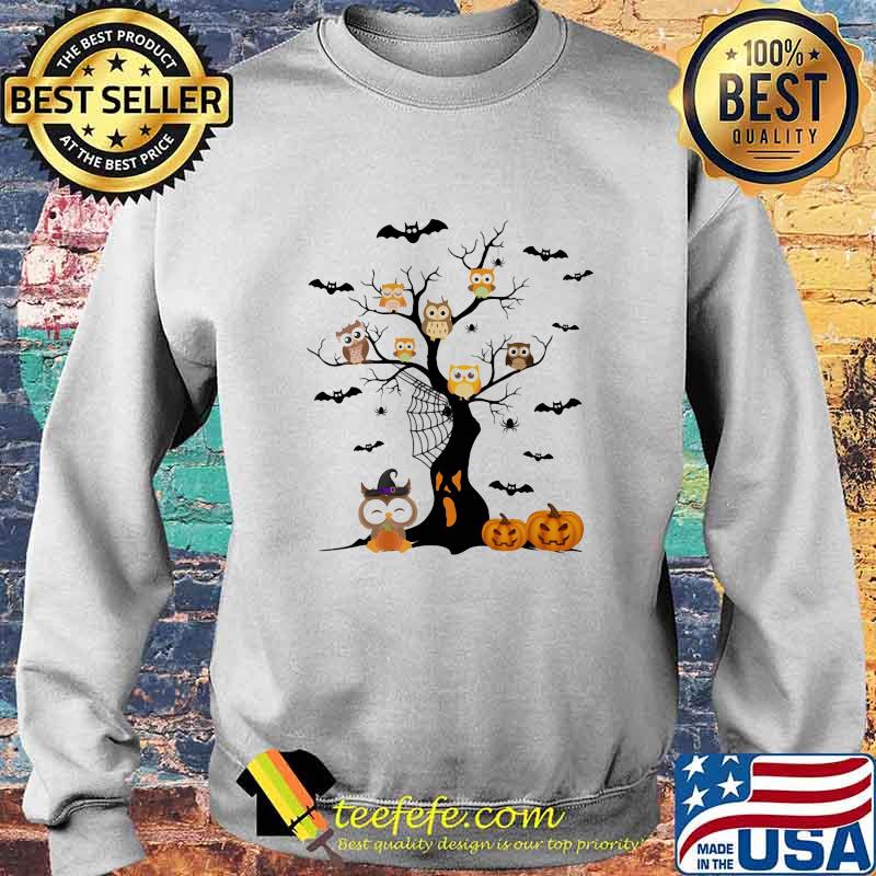 Official Owl Tree In Halloween Shirt Sweater Official Owl Tree In Halloween Shirt Sweater