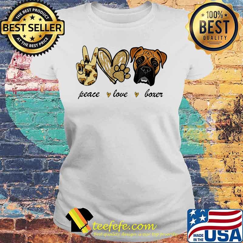Official Peace Love Boxer s Laides tee Official Peace Love Boxer s Laides tee