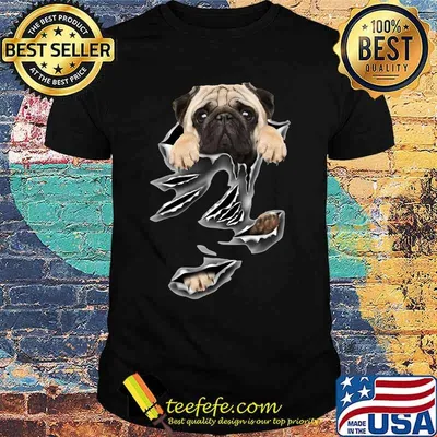 Official pug dog scratched shirt