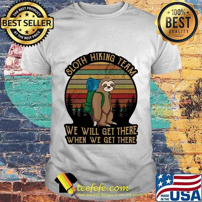 Official Sloth hiking team we will get there when we get there vintage retro shirt