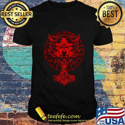 Official vikings wolf runes shirt