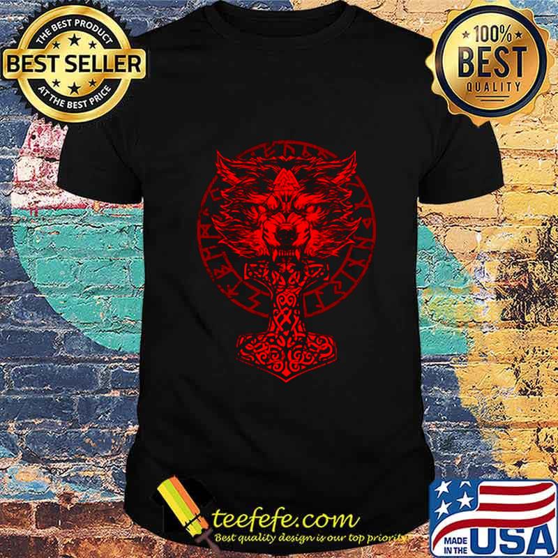 Official vikings wolf runes shirt