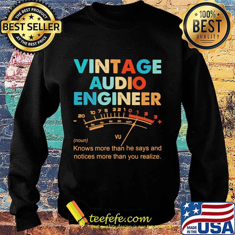 Official Vintage Audio Engineer Vu Meter noun Knows more than he says and notices s Sweater Official Vintage Audio Engineer Vu Meter noun Knows more than he says and notices s Sweater