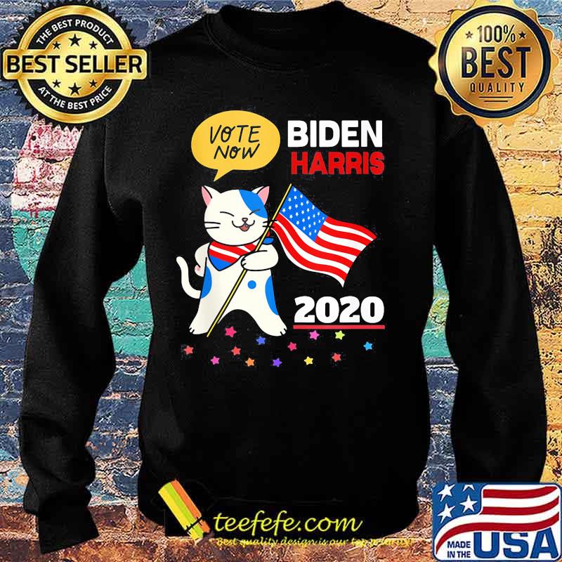 Official Vote Now Biden Harris 2020 Cat American Flag Independence Day Shirt Sweater Official Vote Now Biden Harris 2020 Cat American Flag Independence Day Shirt Sweater