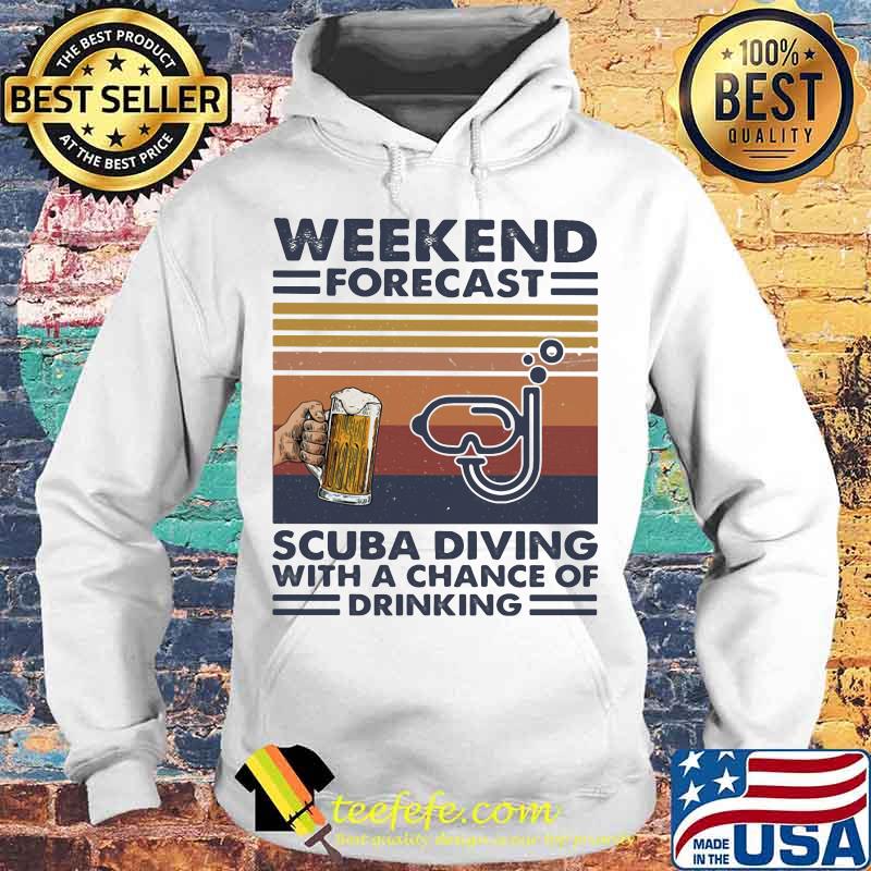 Official Weekend forecast scuba diving with a chance of drinking vintage retro s Hoodie Official Weekend forecast scuba diving with a chance of drinking vintage retro s Hoodie