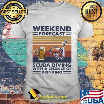 Official Weekend forecast scuba diving with a chance of drinking vintage retro shirt