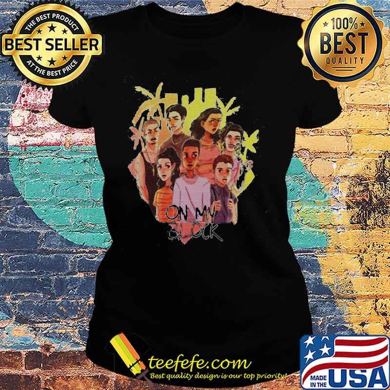 On my block cartoon heart s Ladies tee On my block cartoon heart s Ladies tee