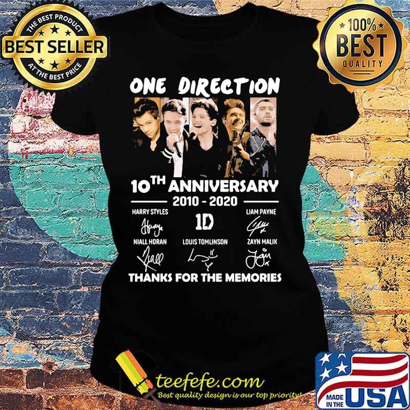 One direction 10th anniversary 2010 2020 signature thanks for the memories s Ladies tee One direction 10th anniversary 2010 2020 signature thanks for the memories s Ladies tee