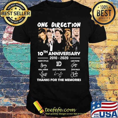 One direction 10th anniversary 2010 2020 signature thanks for the memories shirt