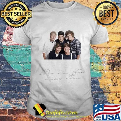 One direction band niall horan zayn malik liam payne harry styles and louis tomlinson signatures shirt