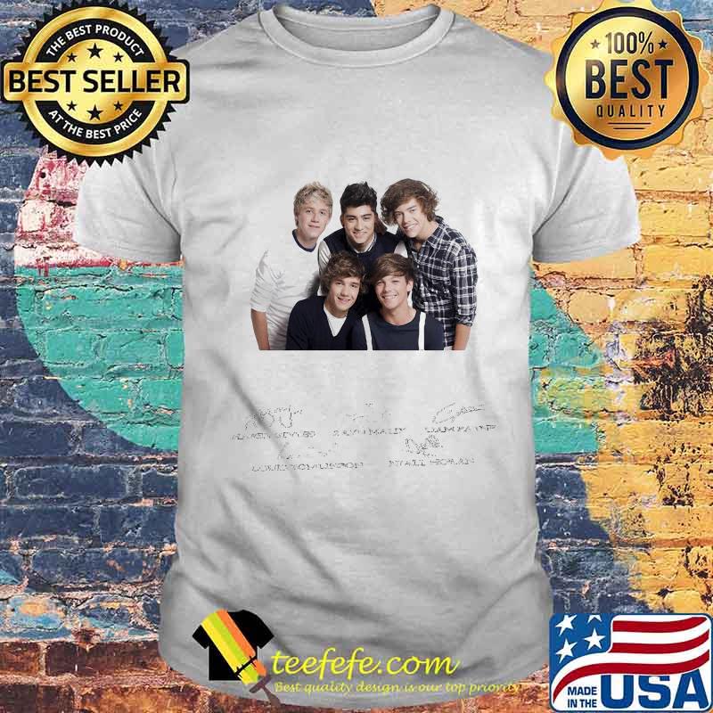 One direction band niall horan zayn malik liam payne harry styles and louis tomlinson signatures shirt