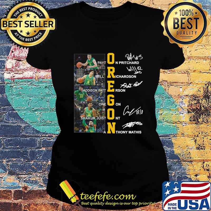 Oregon duck basketball players signatures s Ladies tee Oregon duck basketball players signatures s Ladies tee