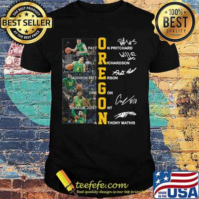 Oregon duck basketball players signatures shirt