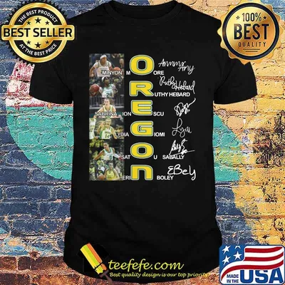 Oregon duck basketball players signatures shirt