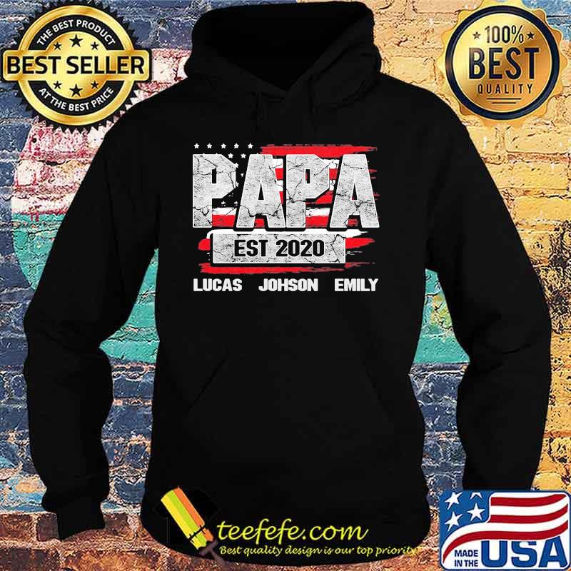 Papa est 2020 lucas johnson emily american flag independence day s Hoodie Papa est 2020 lucas johnson emily american flag independence day s Hoodie