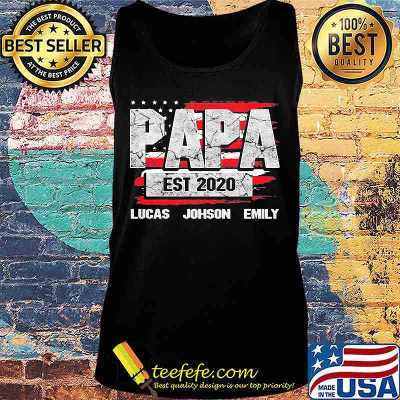 Papa est 2020 lucas johnson emily american flag independence day s Tank top Papa est 2020 lucas johnson emily american flag independence day s Tank top