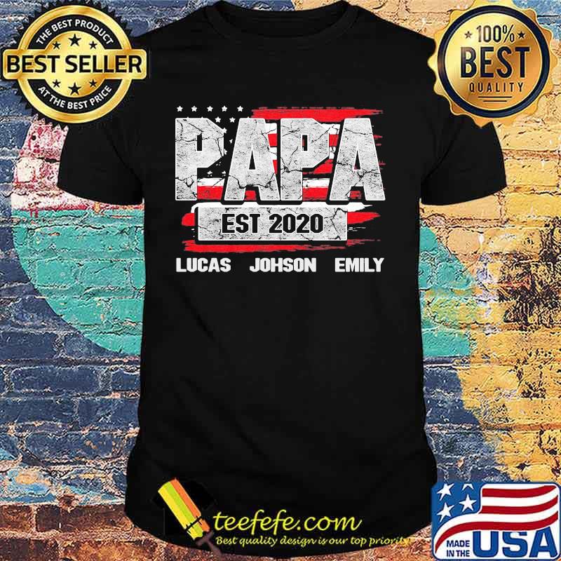 Papa est 2020 lucas johnson emily american flag independence day shirt