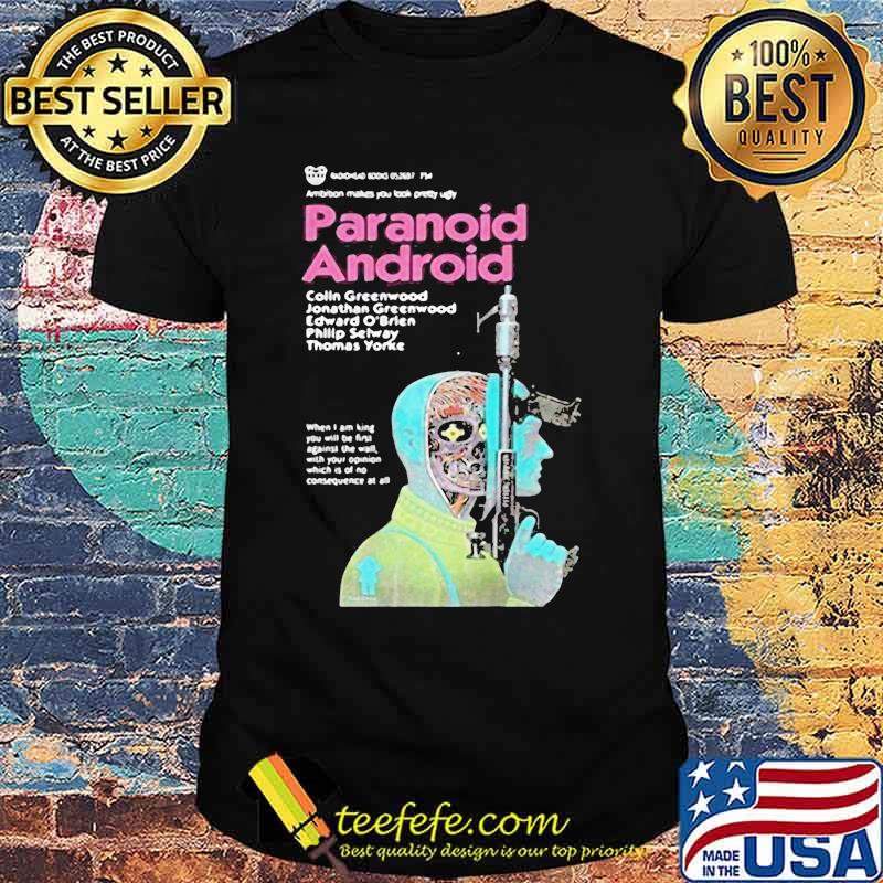 Paranoid android colin greenwood jonathan greenwood edward o'brien shirt