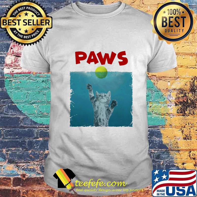 Paws Poster Cat With Tennis Ball Shirt