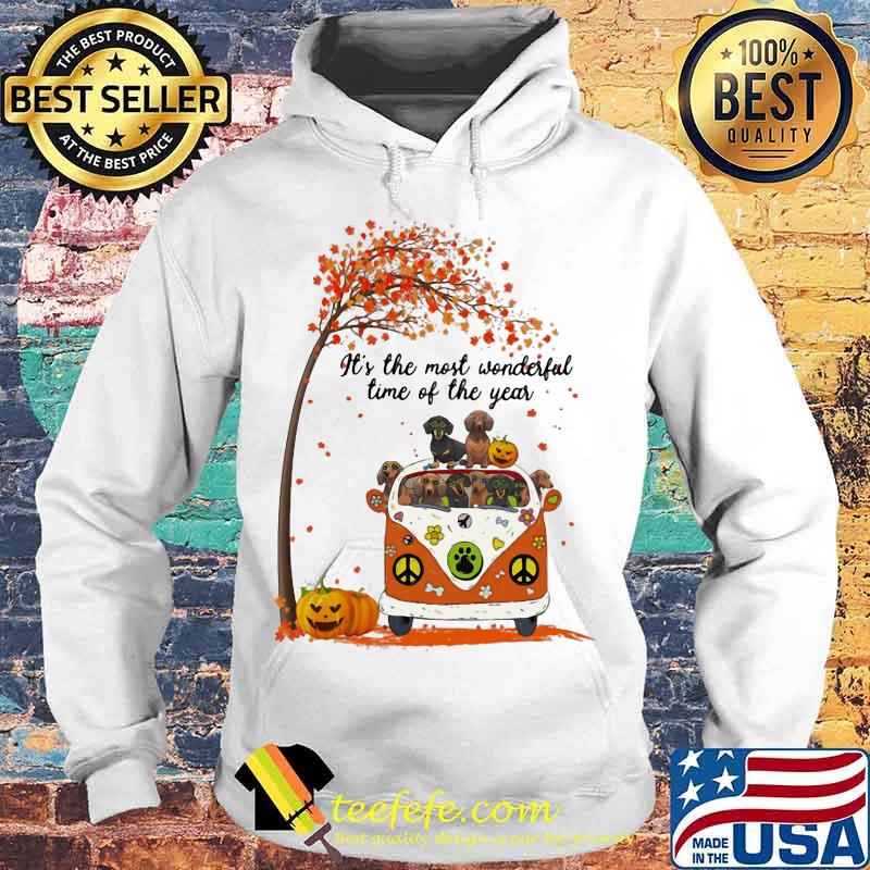 Peace bus dachshund it's the most wonderful time of the year leaves tree pumpkins s Hoodie Peace bus dachshund it's the most wonderful time of the year leaves tree pumpkins s Hoodie
