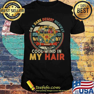 Peace bus elephant on a dark desert highway cool wind in my hair shirt