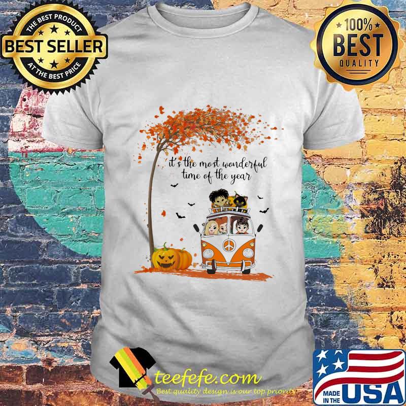 Peace bus it's the most wonderful time of the year leaves tree shirt