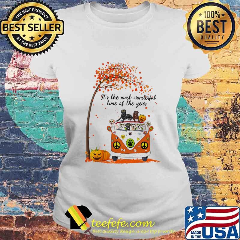 Peace bus labrador it's the most wonderful time of the year leaves tree pumpkins s Laides tee Peace bus labrador it's the most wonderful time of the year leaves tree pumpkins s Laides tee