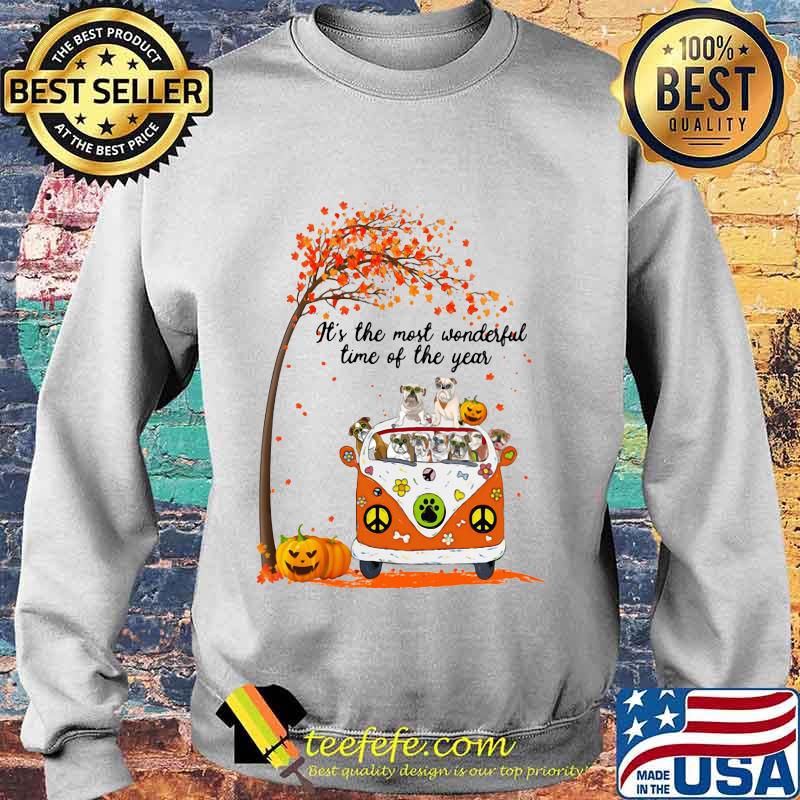 Peace bus pug it's the most wonderful time of the year leaves tree pumpkins s Sweater Peace bus pug it's the most wonderful time of the year leaves tree pumpkins s Sweater