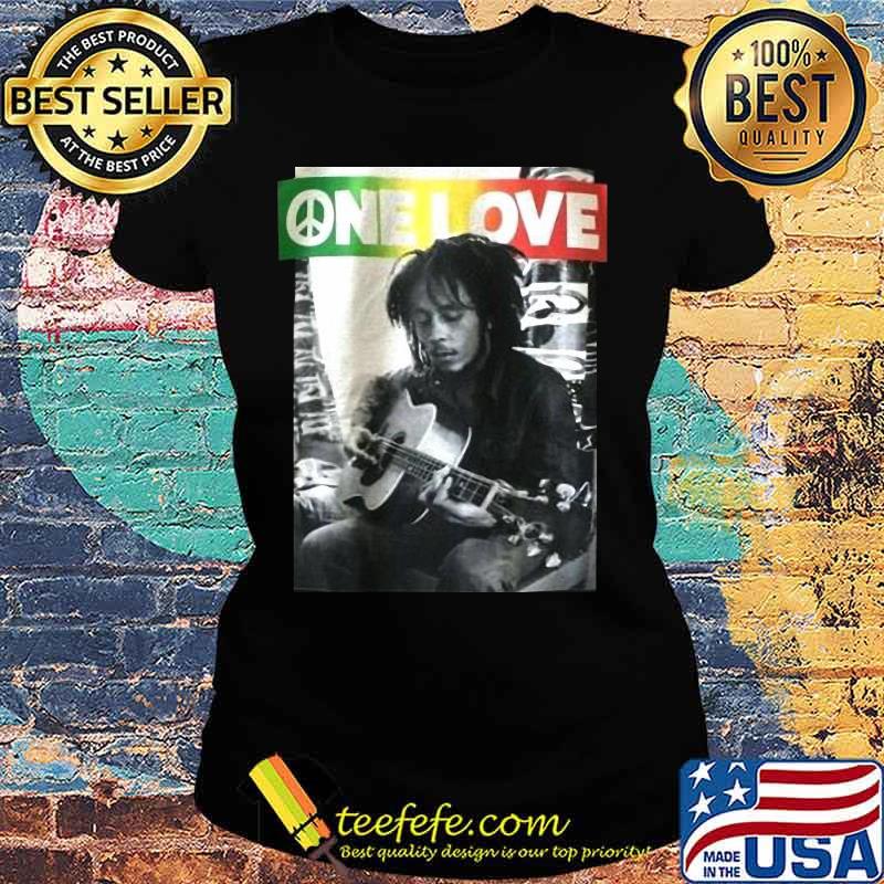 Peace love bob marley playing guitar s Ladies tee Peace love bob marley playing guitar s Ladies tee