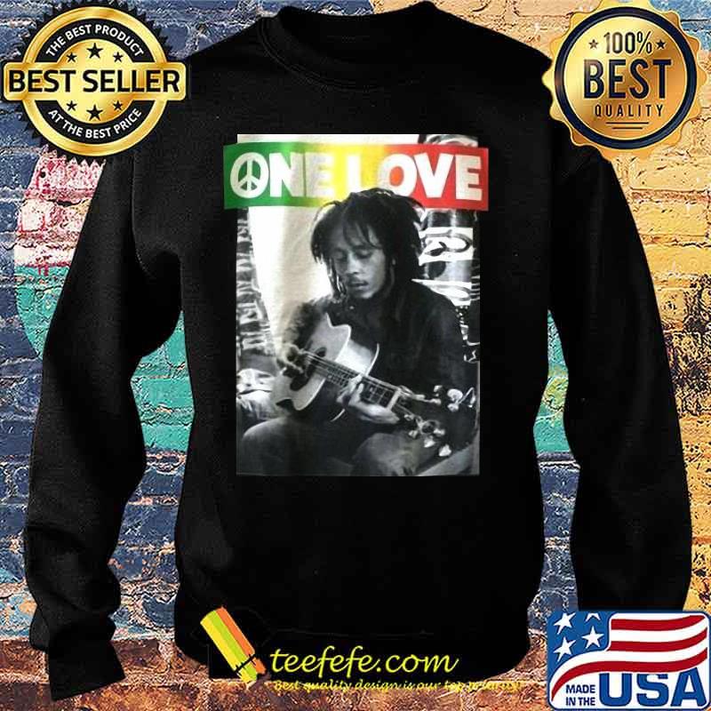 Peace love bob marley playing guitar s Sweater Peace love bob marley playing guitar s Sweater