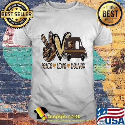 Peace love deliver ups logo diamond shirt
