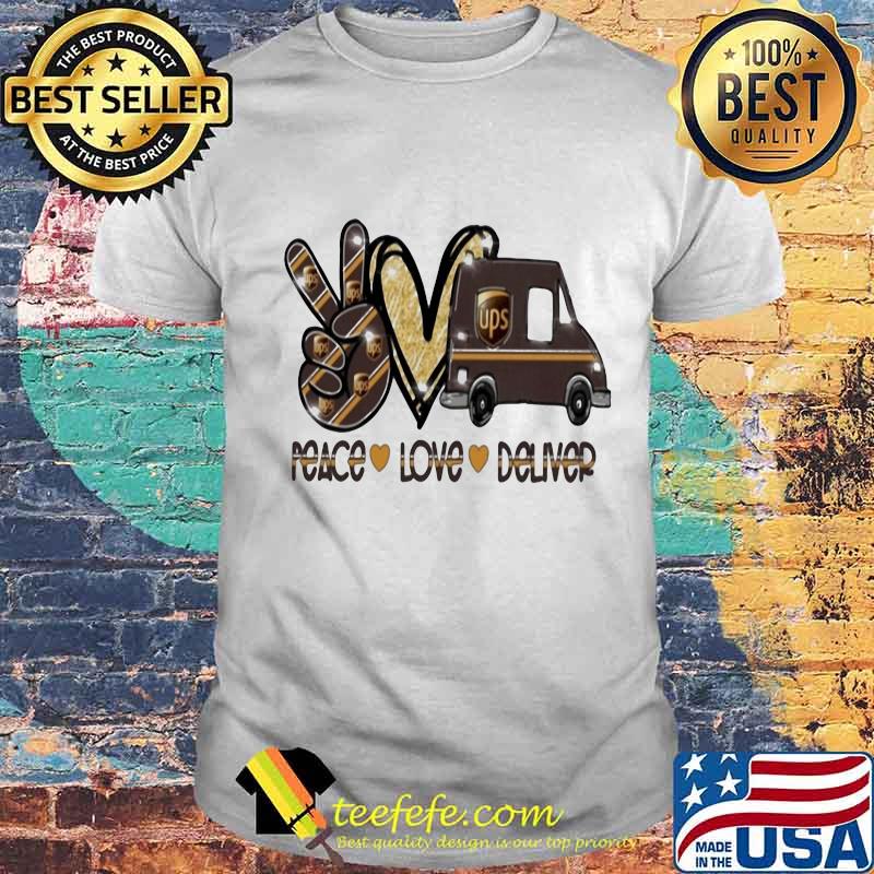 Peace love deliver ups logo diamond shirt