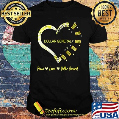 Peace love dollar general heart shirt