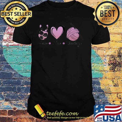 Peace love quilting heart shirt