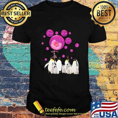 Penguins flowers faith peace hope love cancer awareness shirt