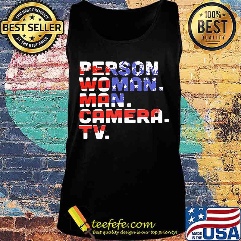 Person woman man camera tv american flag happy independence day s Tank top Person woman man camera tv american flag happy independence day s Tank top