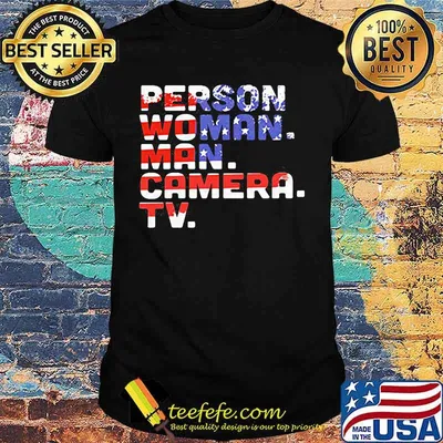 Person woman man camera tv american flag happy independence day shirt