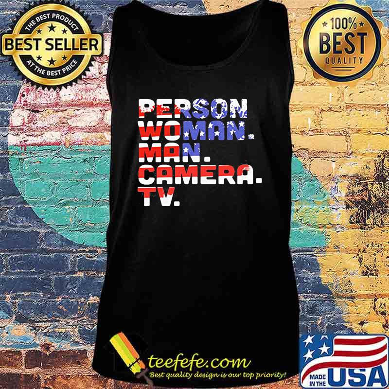 Person woman man camera tv american flag independence day s Tank top Person woman man camera tv american flag independence day s Tank top